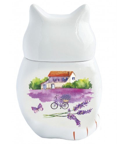 Melnā tēja keramikas burciņā - Kaķis, Lavandas pušķis, 50 g