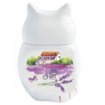Ceramic tea jar with black tea - Cat, Lavender Bouquet, 50 g