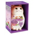 Ceramic tea jar with black tea - Cat, Lavender Bouquet, 50 g