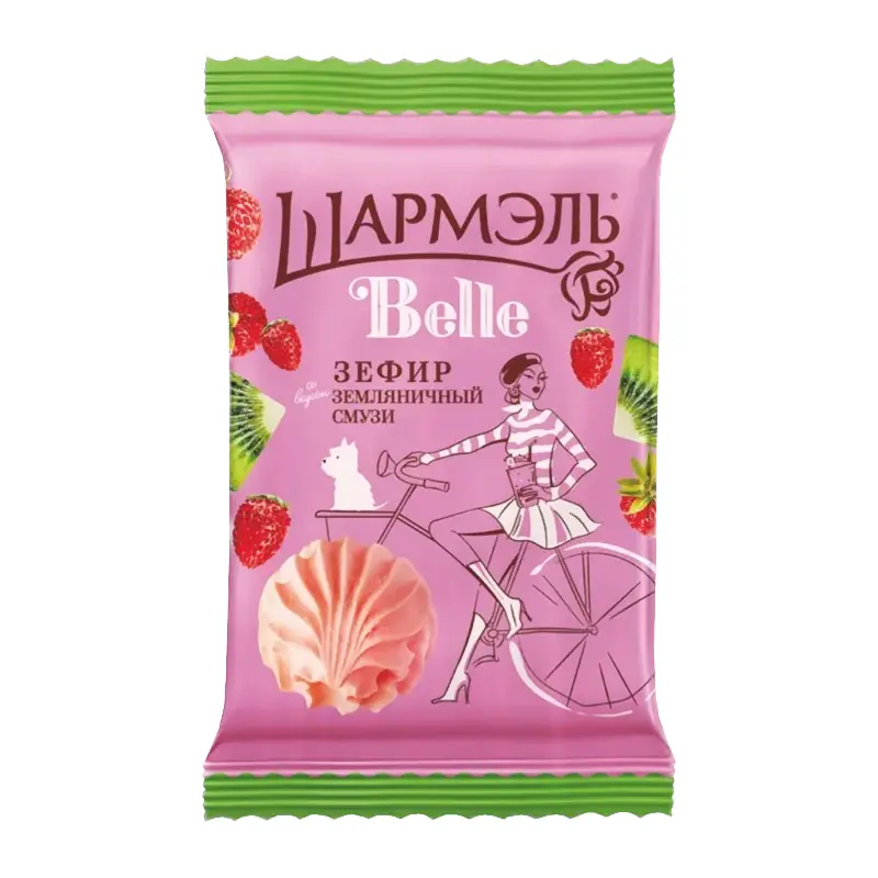Zephyr "Udarnitsa" "Sharmel" "Belle" with wild strawberry smoothie flavor 150 g