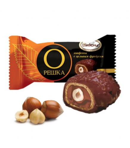 Oreška šokolādes garšas veselu lazdu riekstu konfektes, 150g