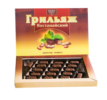 Šokolādes konfektes "BAYAN SULU" "Kostanajas Griļjāža" dāvanu kastītē 215 g