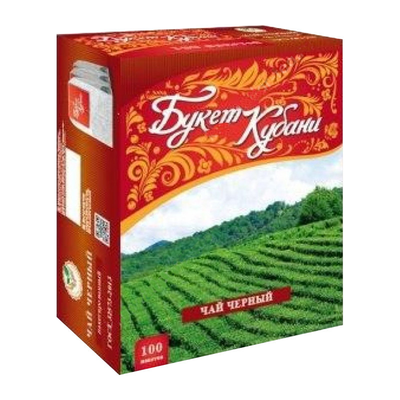 Krasnodaras melnā tēja "Букет Кубани" paciņās (100 gb 2gr)