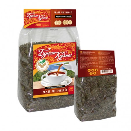Hand picked selected black big leaf tea "Krasnodar" 200g
