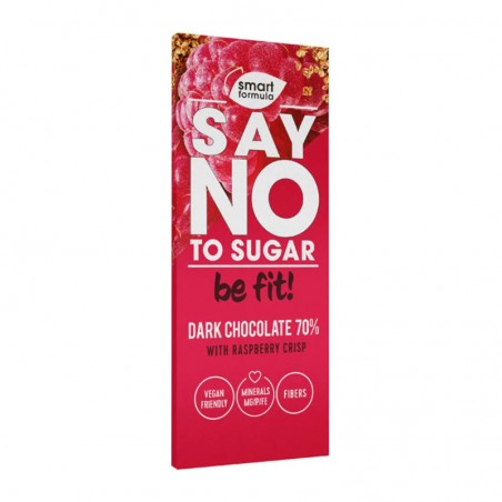 Bitter chocolate "Smart Formula" 70% Dark with raspberry crisp sugar-free 90g