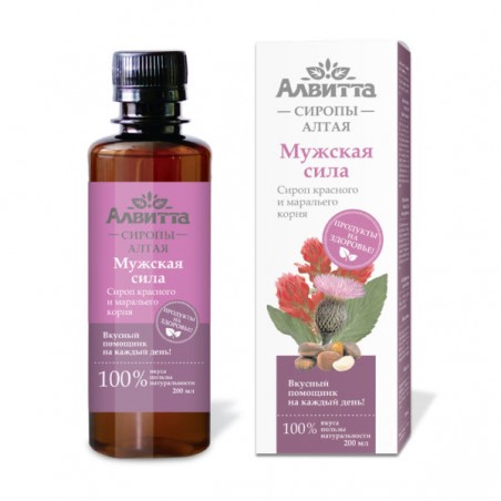 Syrup of red and maral root "Male power" 200ml Alvitta «Muzskaya sila»