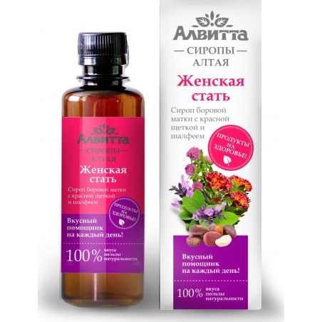 Laimes palēcītes sīrups ar sarkano rodiolu un salviju "Sievietes būtība" 200ml Alvitta «Zenskaya Stat»