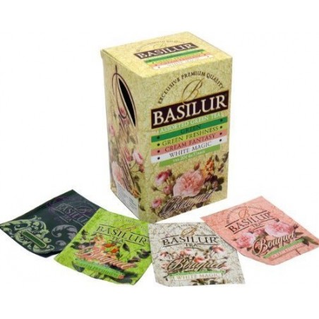 Basilur Tea Bouquet Green Assorted Foil Enveloped Green Tea Bags 25pcs x 1.5g