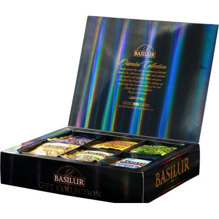 Черный и зеленый чай ORIENTAL GIFT COLLECTION 60 пакетиков чай в подарочной упаковке BASILUR 110 гр.