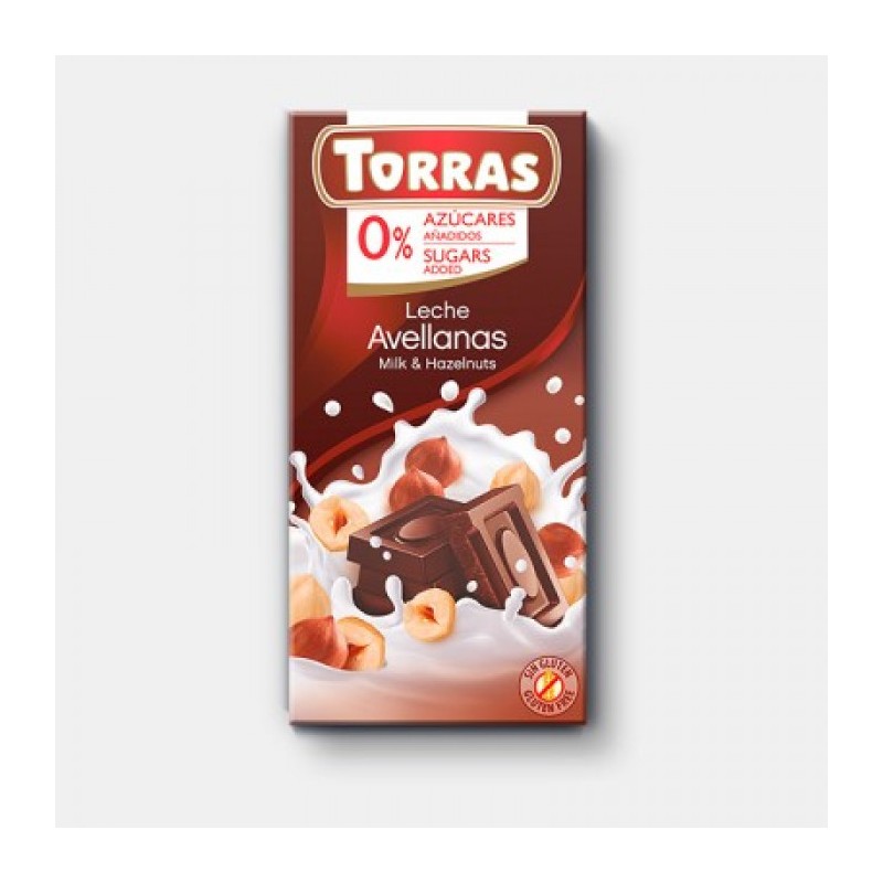 Piena šokolāde ar lazdu riekstiem, Torras, 75 g