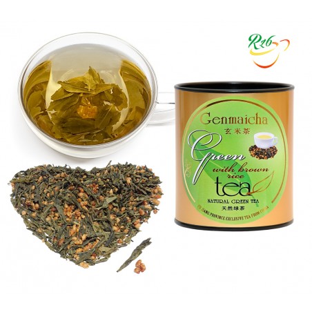 GF - GENMAICHA Зеленый чай SENCHA с жареным рисом 100г банка