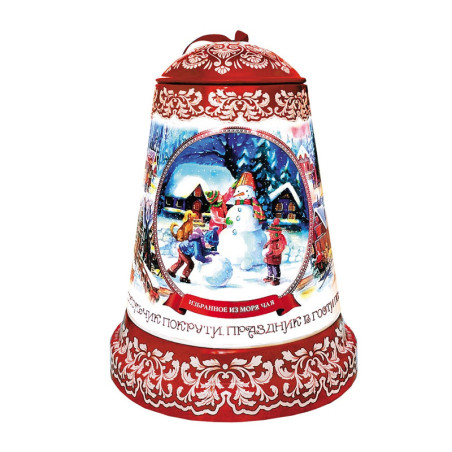 Black large-leaf Ceylon tea in a gift box "Музыкальный колокольчик" 50g red