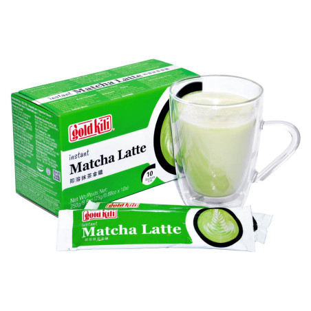 MATCHA LATTE, Gatavs Zaļās tējas piena dzēriens, 10x25g Gold Kili