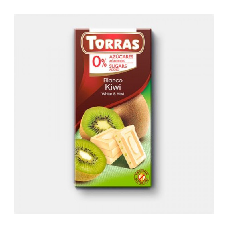 Baltā šokolāde ar kivi, Torras, 75 g