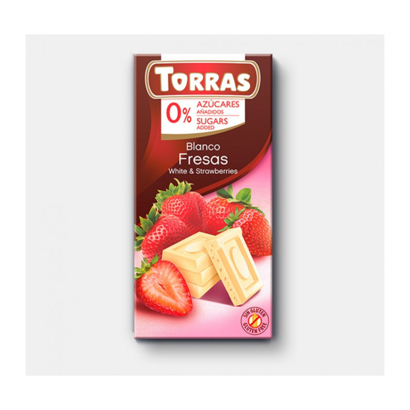 White chocolate with strawberries, Torras, 75 g