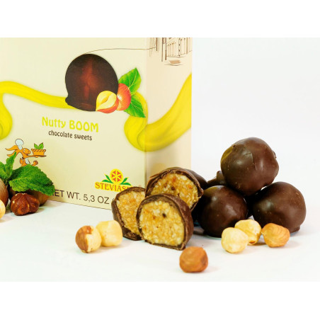 Candies in chocolate "Nut BOOM" with stevia, 150g Steviasun