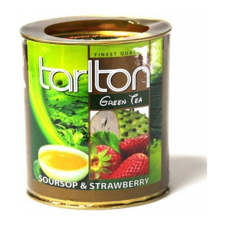TARLTON Anonas un Zemeņu Ceilonas Zaļā beramā lielo lapu tēja, 100g