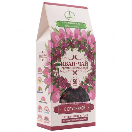 Biofabrika Ivan tea fermented with lingonberries, 50 g