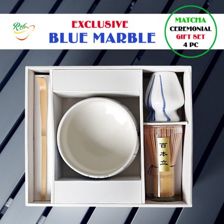BLUE MARBLE - Exclusive Matcha Set, BMK4, MATCHA bowl + Whisks + spoon + Stand