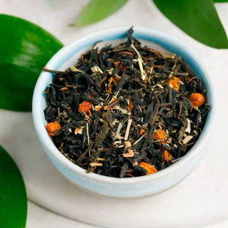 Siberian Ivan tea with sea buckthorn 70g long glass jar