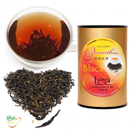 Ekskluzīva Ķīnas melnā tēja ar tipšiem un Osmanthus ziediem, 80 g