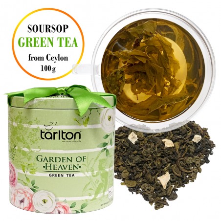 "GARDEN OF HEAVEN" - Soursop Green tea - Gift pack with a bow 100g Tarlton