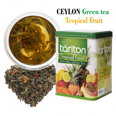 Ceilonas lielo lapu Zaļā tēja ar tropiskiem augļiem, TARLTON TROPICAL FRUIT, 250g
