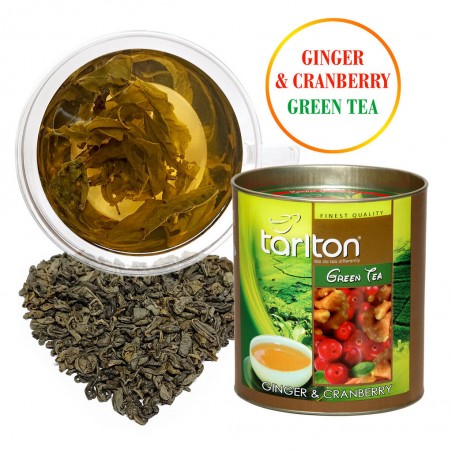 TARLTON Ginger & Cranberry Green tea tin 100g