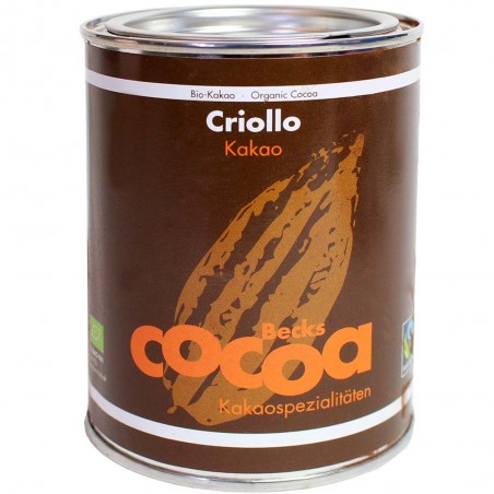 BECKS COCOA Criollo Pure Drinking Chocolate without sugar 250g Organic, Fairtrade, Vegan