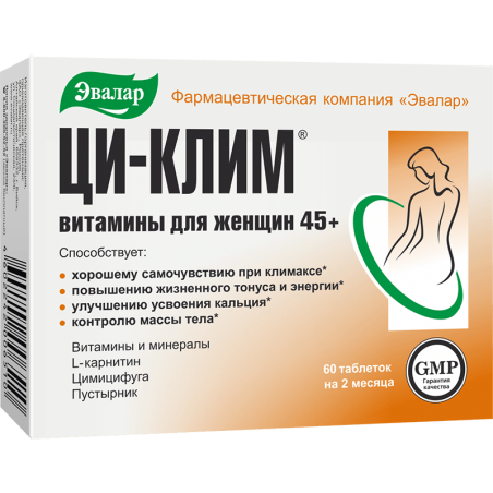 Ci-Klim Vitamīni sievietēm 45+ 60 tab. Evalārs